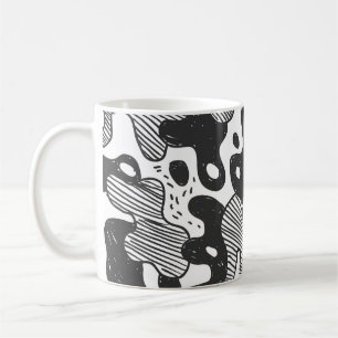 Abstract Doodle Camouflage Black Style Coffee Mug