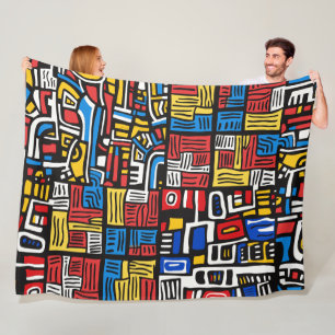 abstract doodle modern fleece blanket