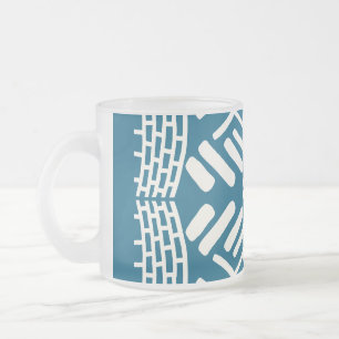 abstract doodle modern frosted glass coffee mug