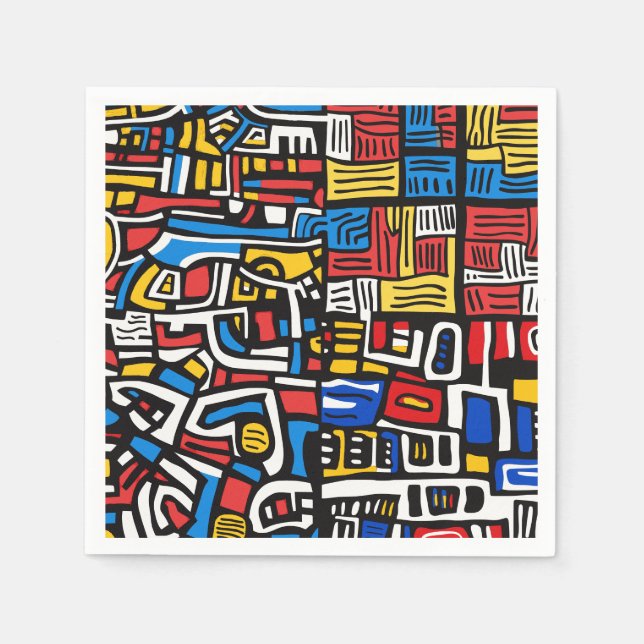 abstract doodle modern napkin (Front)