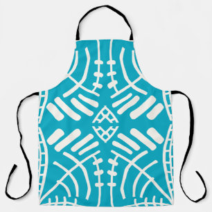 abstract doodle modern shades of blue apron