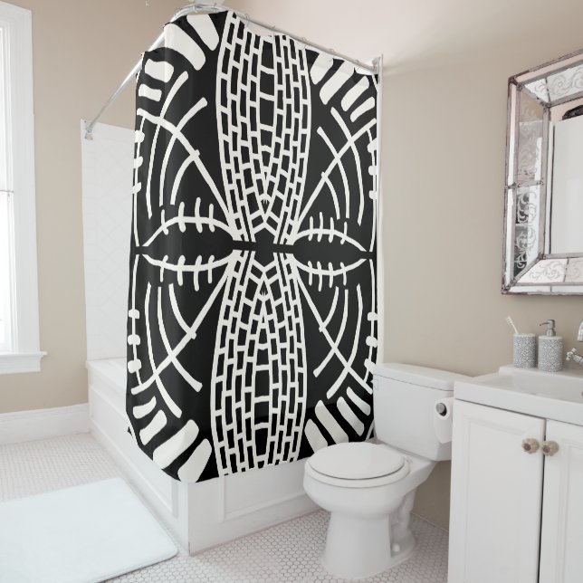 abstract doodle modern shower curtain (In Situ)