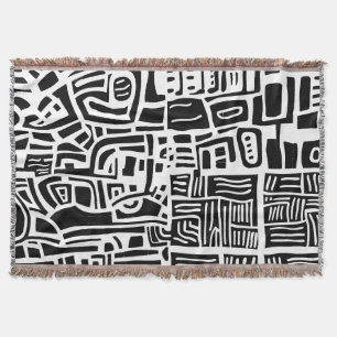 abstract doodle modern throw blanket