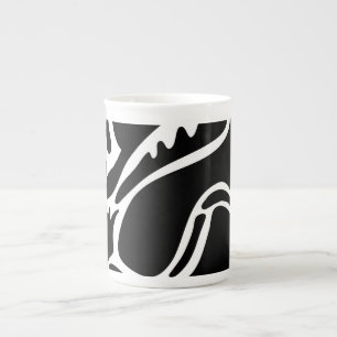 Abstract Doodles Black and white 4 of 8 Bone China Mug