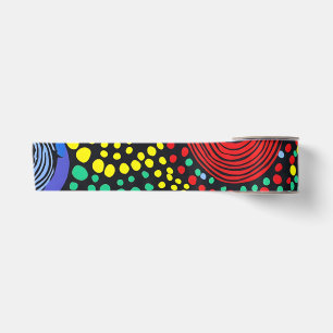 Abstract dot art 3 satin ribbon