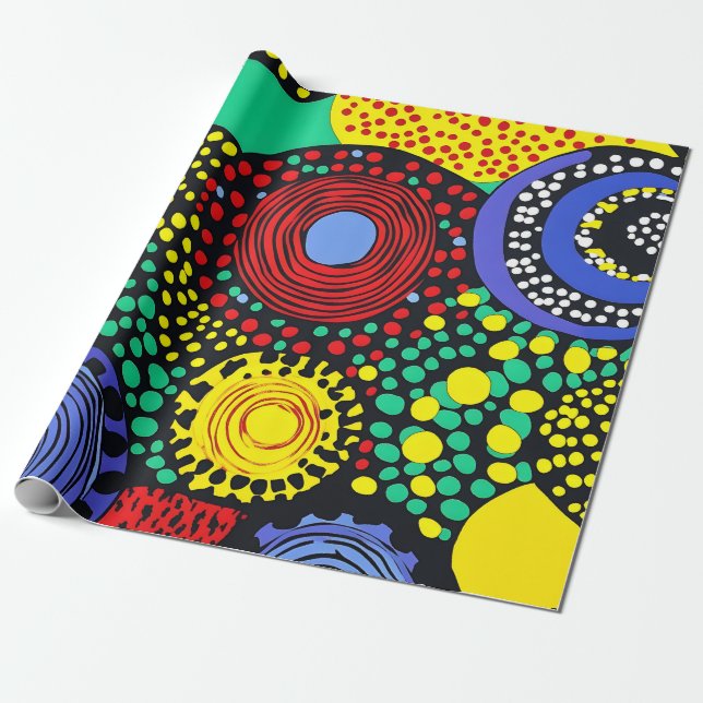 Abstract dot art 3 wrapping paper (Unrolled)