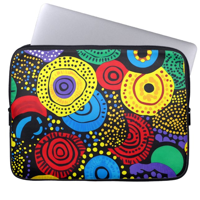 Abstract dot art 4 laptop sleeve (Front)