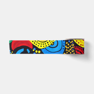 Abstract dot art 4 satin ribbon