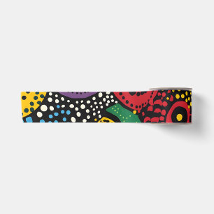 Abstract dot art 8 satin ribbon