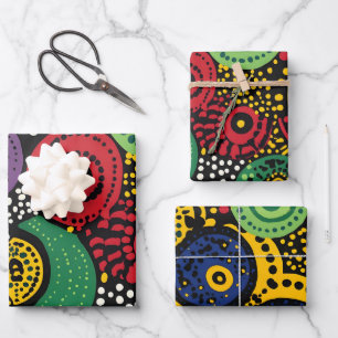 Abstract dot art 8 wrapping paper sheet