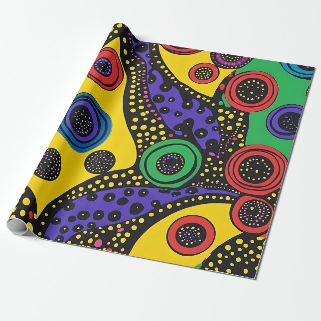 Abstract dot art 9 wrapping paper (Unrolled)