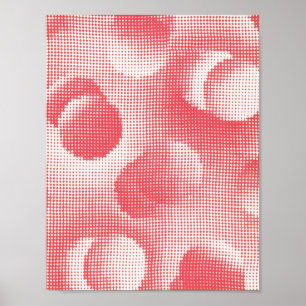 Abstract Dot Art Pixel Red Poster