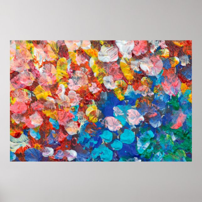 Abstract dot smear brush stroke acrylic and waterc poster (Front)