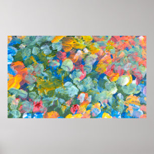 Abstract dot smear brush stroke acrylic and waterc poster