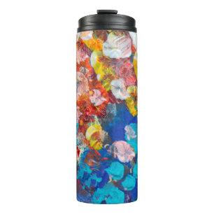 Abstract dot smear brush stroke acrylic and waterc thermal tumbler