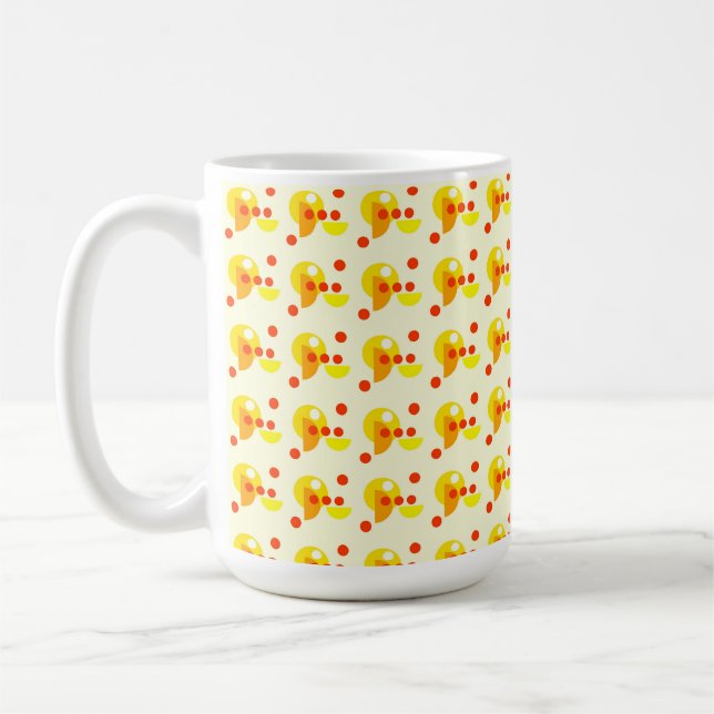 Abstract dots and circles red yellow Mug (Left)