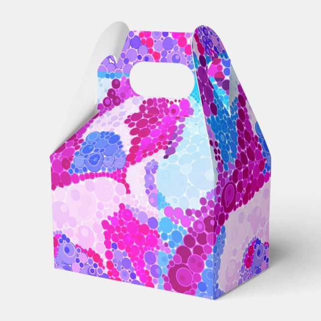 Abstract dots bright pink purple blue circles fun favour box (Front Side)