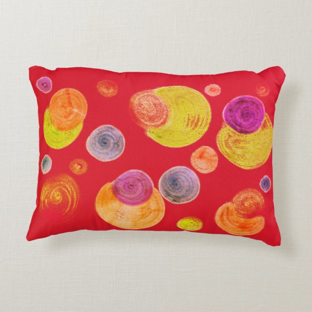 Abstract Dots Fun Reversible Black/Red  Decorative Cushion (Back)