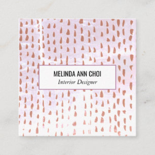 Abstract dots on distressed neutral minimalist square business card