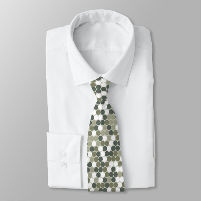 Abstract dots pattern in green tones tie (Tied)