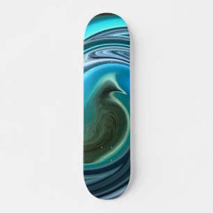 Abstract Dove In Aqua Skateboard