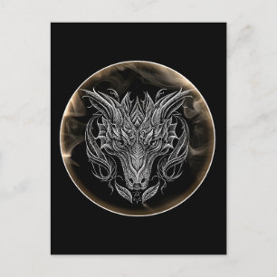Abstract Dragon Head in Aesthetic  Postcard
