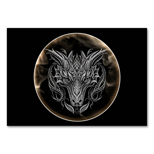 Abstract Dragon Head in Aesthetic  Table Number (Front)