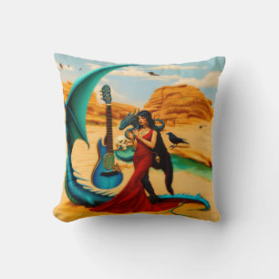 Abstract Dragon Skull Occult Dark Witchy AI Art Cushion