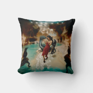 Abstract Dragon Skull Occult Dark Witchy AI Art Cushion
