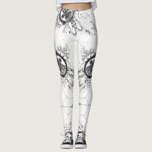 Abstract Dragonfly Pattern Yoga Leggings