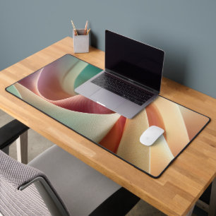 Abstract Drapery with Pastel Gradient Flow Desk Mat