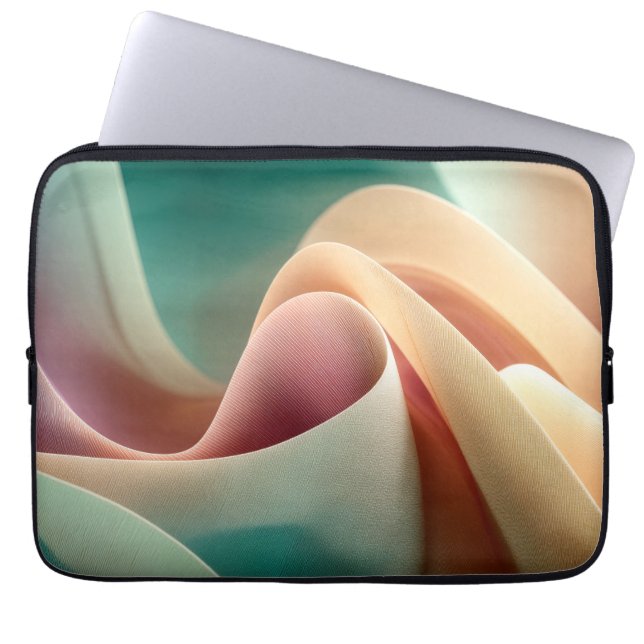 Abstract Drapery with Pastel Gradient Flow Laptop Sleeve (Front)