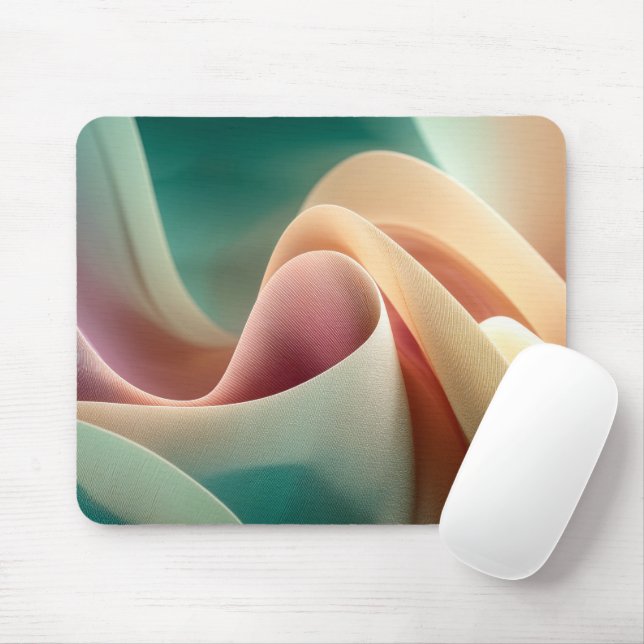 Abstract Drapery with Pastel Gradient Flow Mouse Mat (With Mouse)