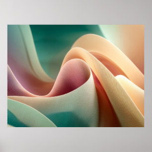 Abstract Drapery with Pastel Gradient Flow Poster