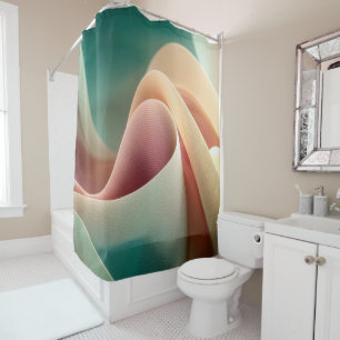 Abstract Drapery with Pastel Gradient Flow Shower Curtain