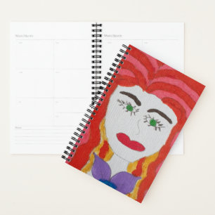 Abstract Drawing: Face of a Red Haired Girl Planner