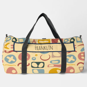 Abstract Drawing I Custom Name Duffle Bag