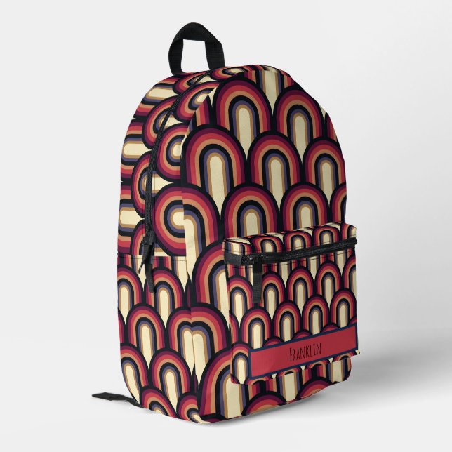 Abstract Drawing I Custom Name  Printed Backpack (Back Corner Left)