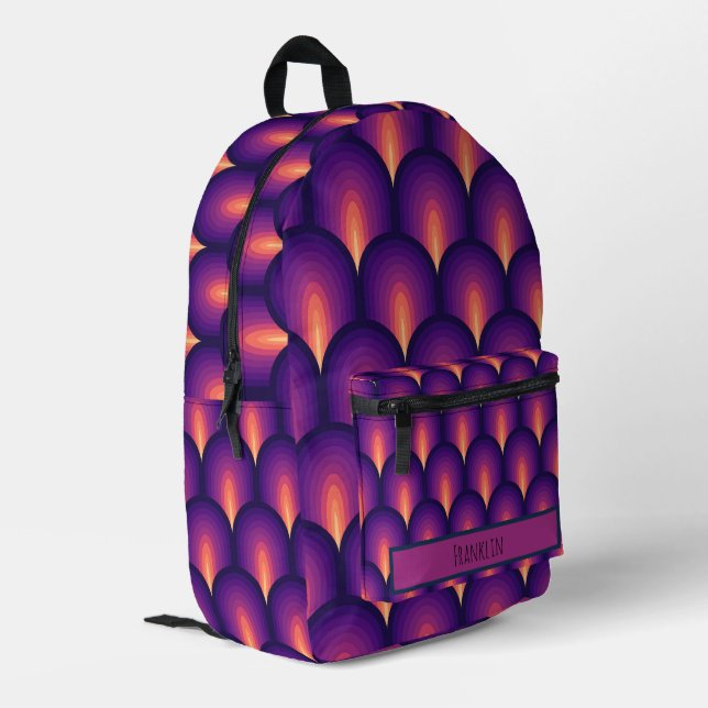 Abstract Drawing I Custom Name  Printed Backpack (Back Corner Left)