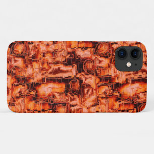 Abstract drawing in mosaic sculpted in coral tones iPhone 11 case