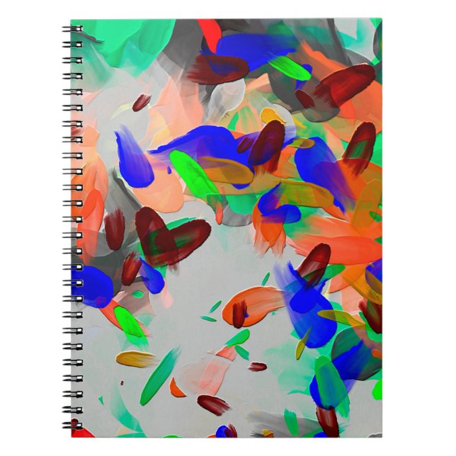 Abstract drawing texture with chaotic real paint b notebook (Front)