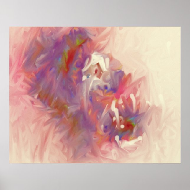Abstract Dream Purple Pink White Red Green Cream Poster (Front)
