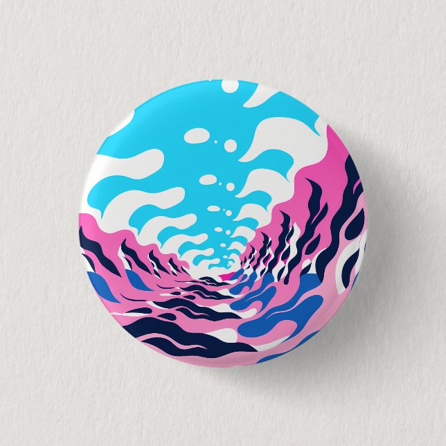 Abstract Dream Wave – Vibrant Surreal Flow 3 Cm Round Badge (Front)