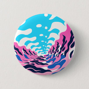 Abstract Dream Wave – Vibrant Surreal Flow 6 Cm Round Badge