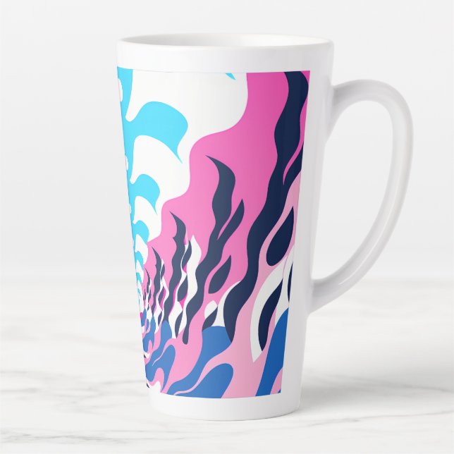 Abstract Dream Wave – Vibrant Surreal Flow Latte Mug (Right)