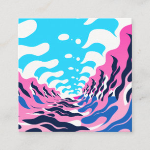 Abstract Dream Wave – Vibrant Surreal Flow Square Business Card