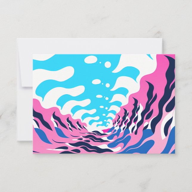 Abstract Dream Wave – Vibrant Surreal Flow Thank You Card (Front)