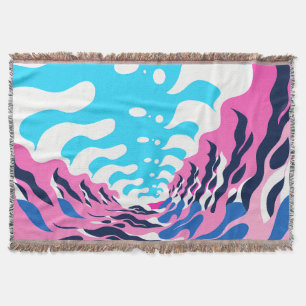 Abstract Dream Wave – Vibrant Surreal Flow Throw Blanket