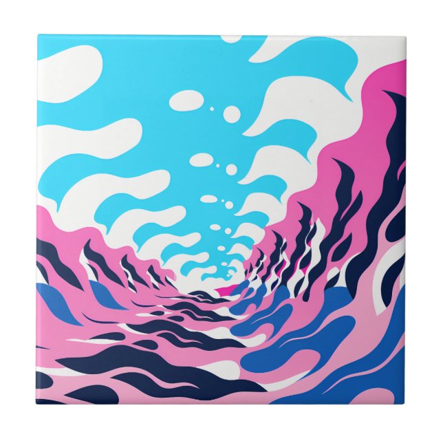 Abstract Dream Wave – Vibrant Surreal Flow Tile (Front)