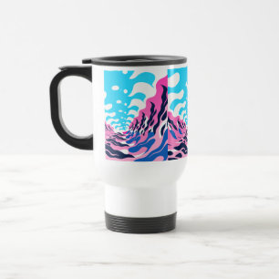 Abstract Dream Wave – Vibrant Surreal Flow Travel Mug